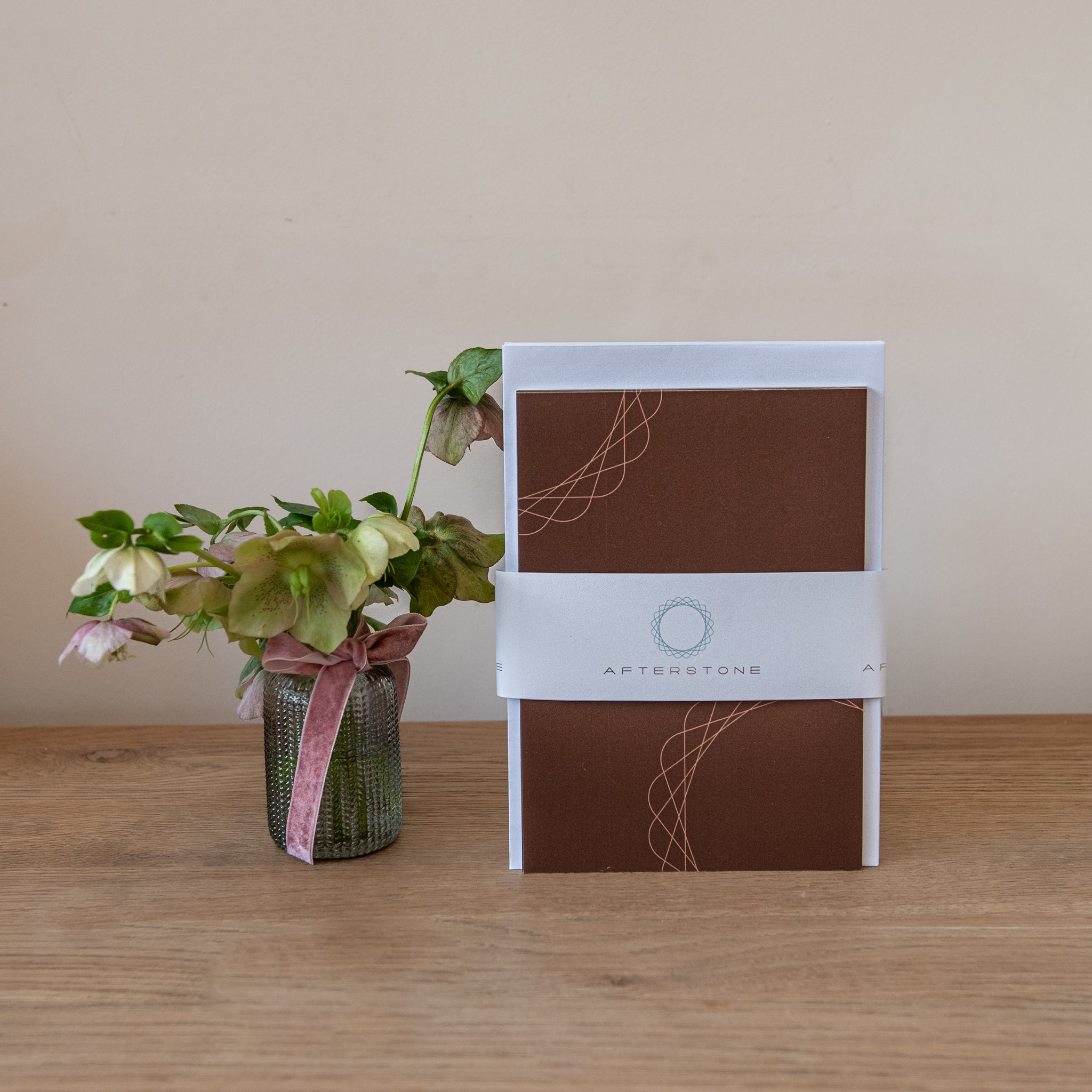 Notelets set chocolate/copper