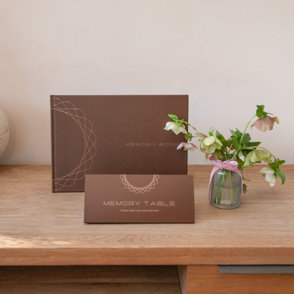 Memory book set - chocolate/copper
