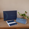 Complete stationery set - navy/turquoise