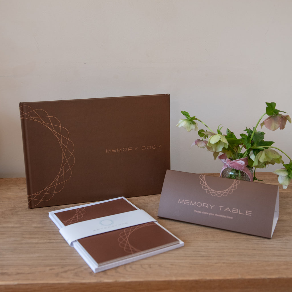 Complete stationery set - chocolate/copper