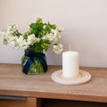 Candle plate in natural wood