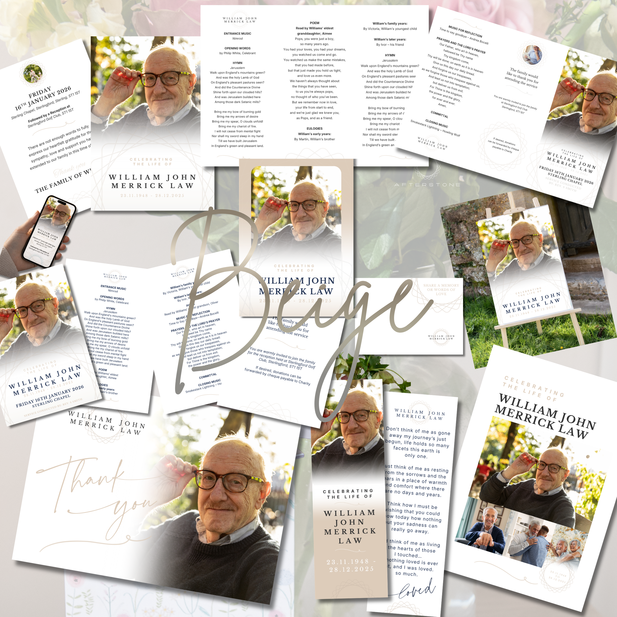 Beige digital stationery bundle