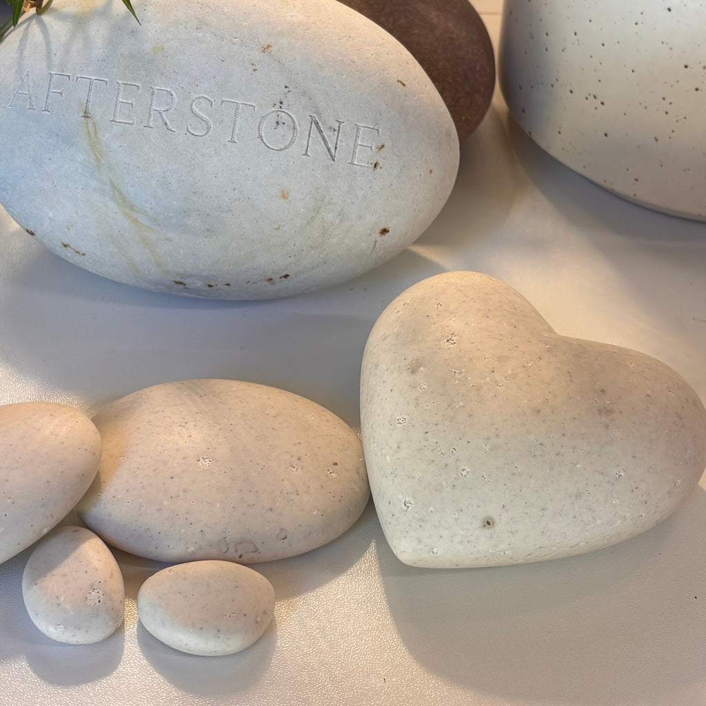 Afterstone ash into stone memorial heart