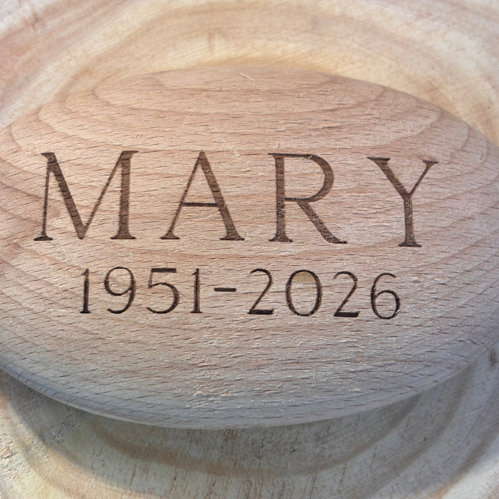 Personalised memorial wooden pebble - AFTERSTONE LTD