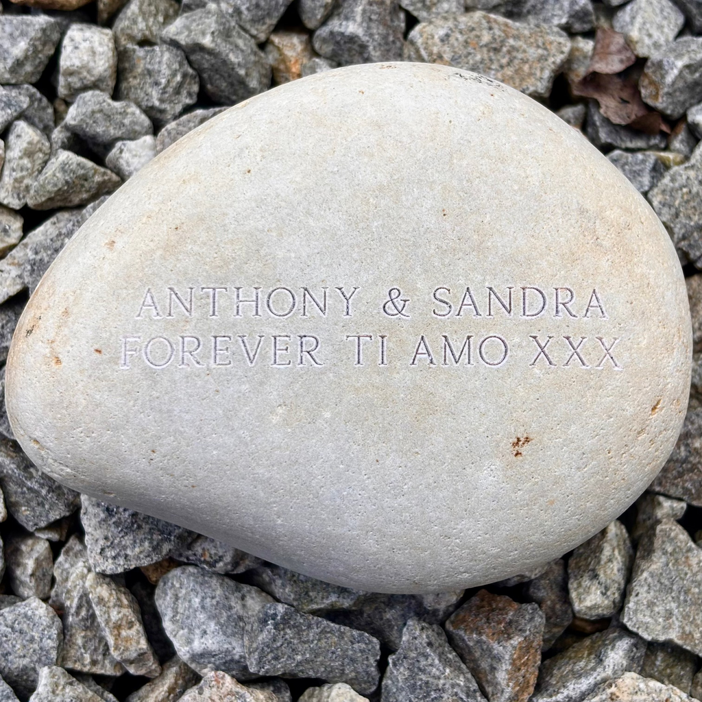 Personalised memorial stone pebble. Medium