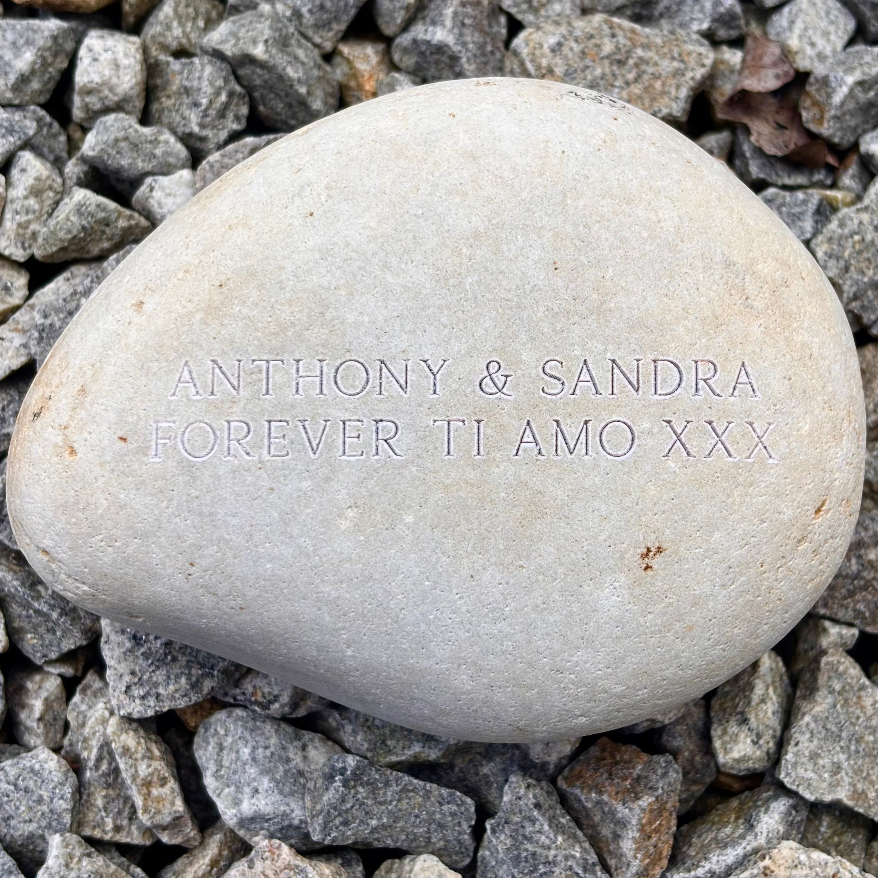 Personalised memorial stone pebble. Medium
