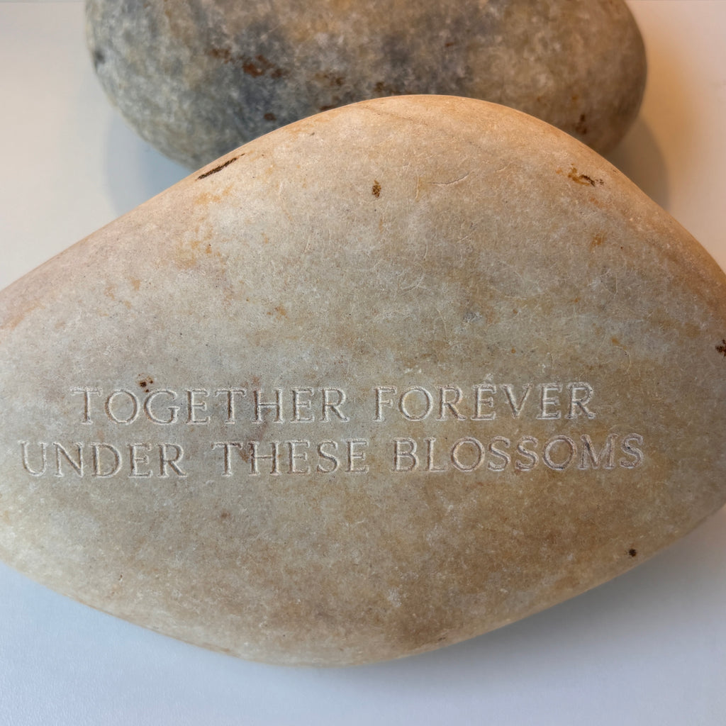 Personalised memorial stone pebble. Medium