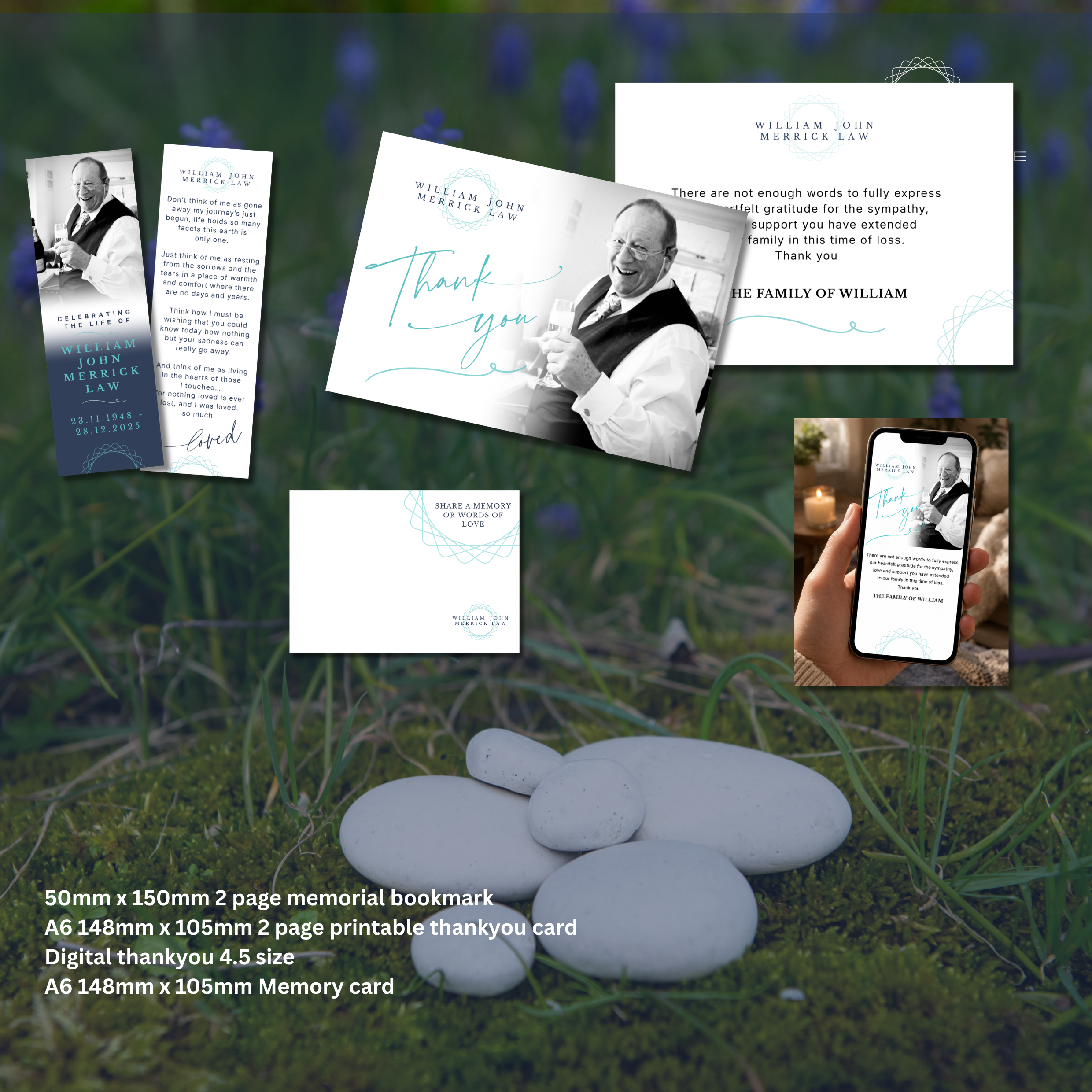 Navy turquoise digital stationery bundle