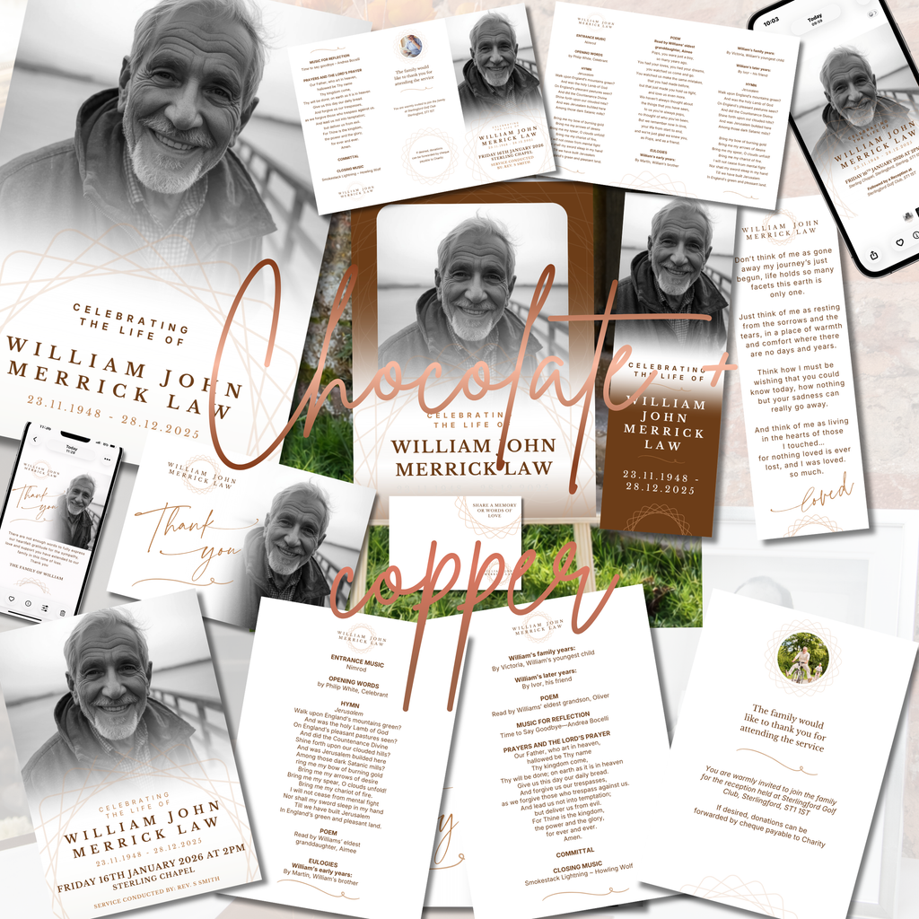 Chocolate copper digital stationery bundle
